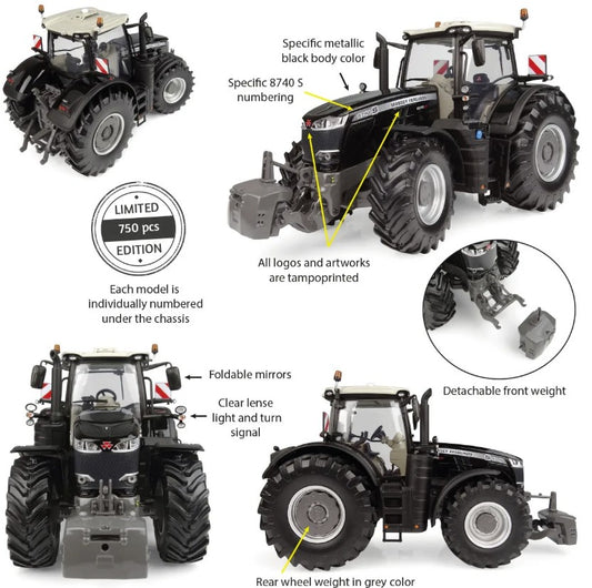 Massey Ferguson 8740 S Black Edition Traktor Limitiertes Modell