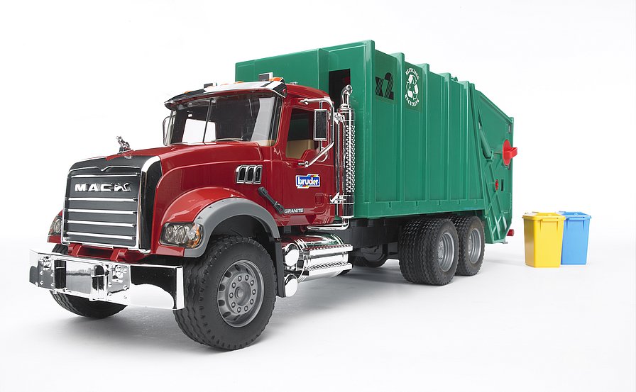 MACK Granite Müll-LKW (rubinrot-grün)