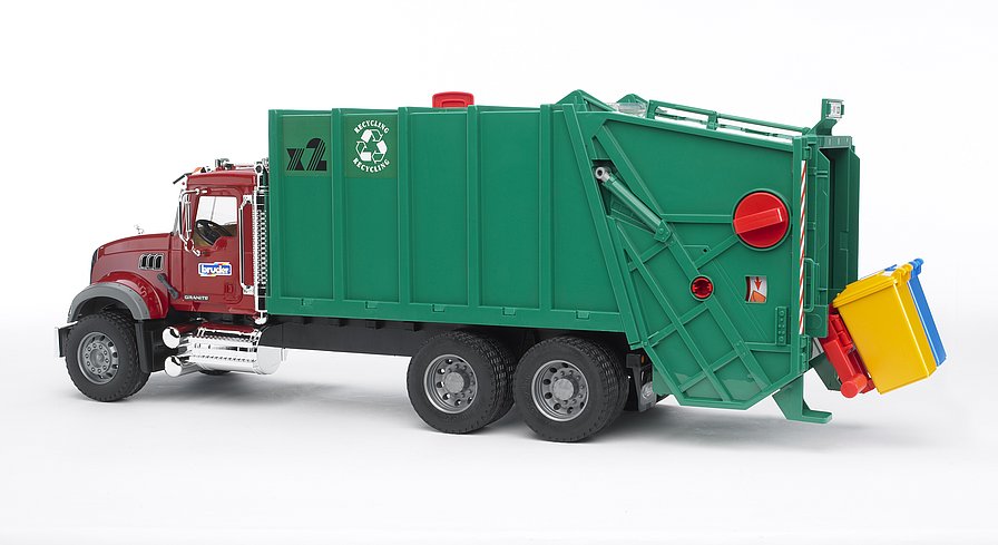 MACK Granite Müll-LKW (rubinrot-grün)