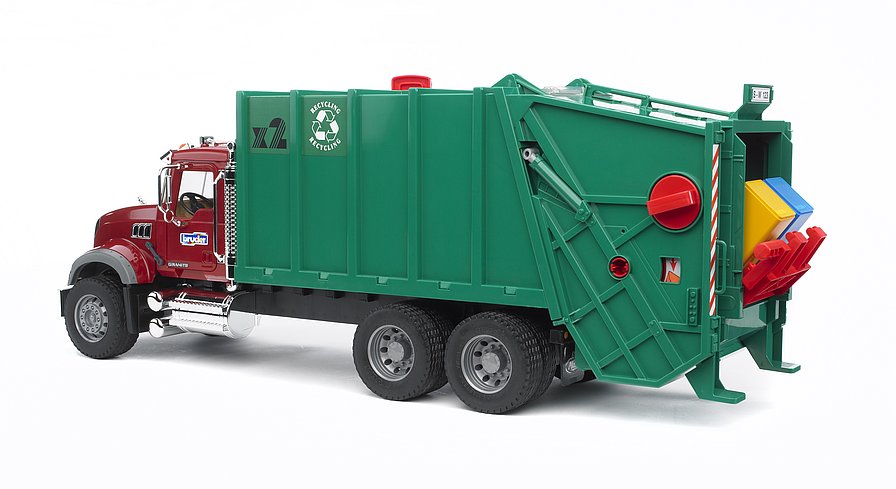 MACK Granite Müll-LKW (rubinrot-grün)