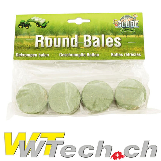 4 Siloballen mit grüner Folie