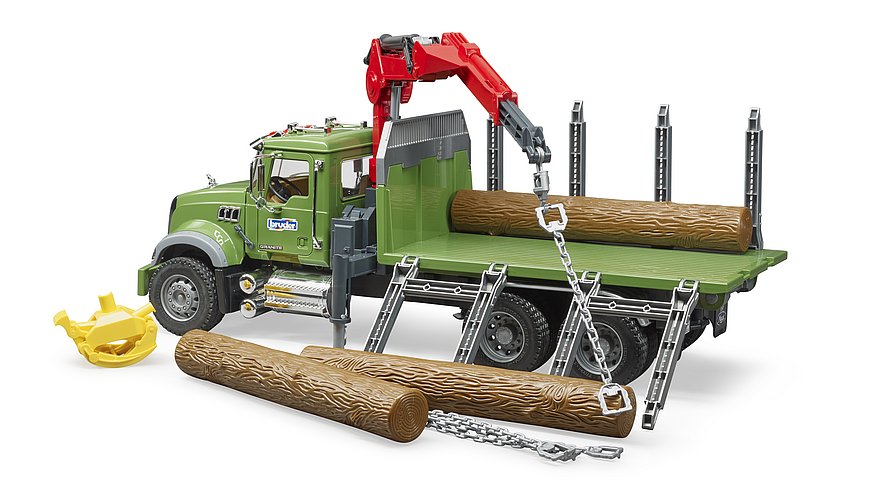MACK Granite Holztransport LKW mit Ladekrank