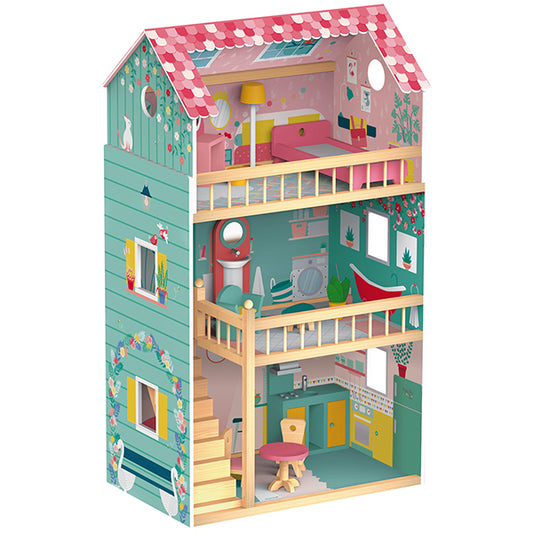 Puppenhaus Maxi Happy Day mit 12 Möbelstücken