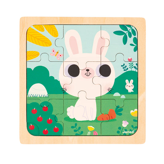 Puzzle weisser Hase 9tlg