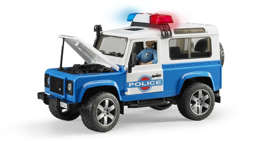 Polizeifahrzeug m. Polizist und Ausstattung Land Rover