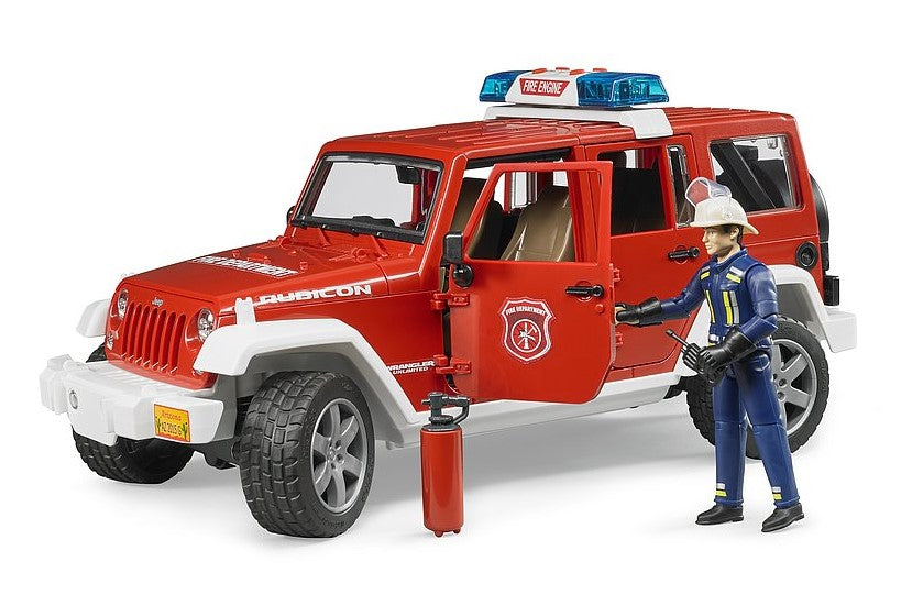 Jeep Wrangler Rubicon Feuerwehr- Einsatzfahrzeug mit Feuerwehrmann