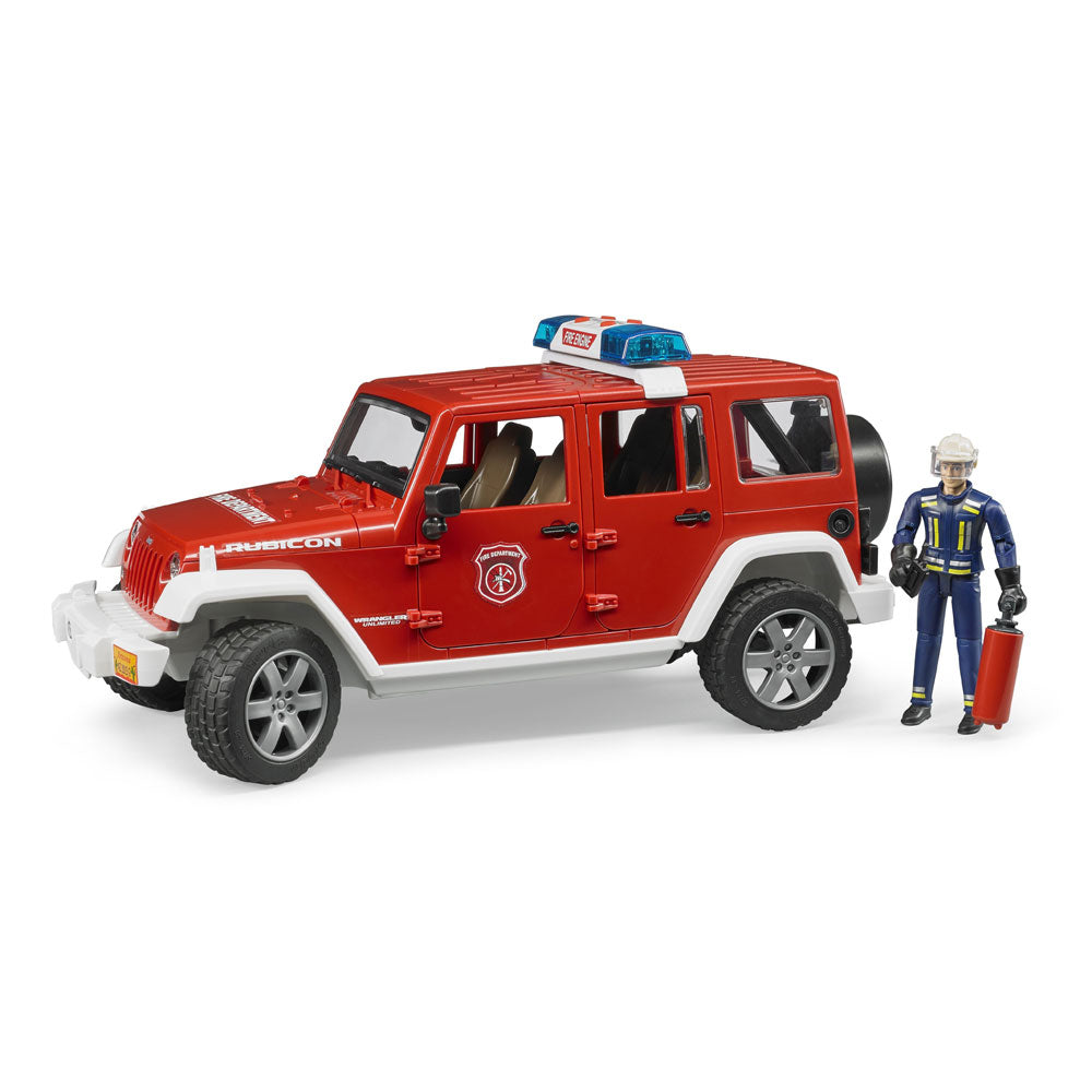 Jeep Wrangler Rubicon Feuerwehr- Einsatzfahrzeug mit Feuerwehrmann