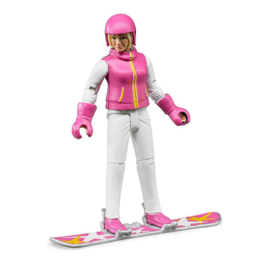 Snowboarderin mit Zubehör Grösse: 10.7 cm
