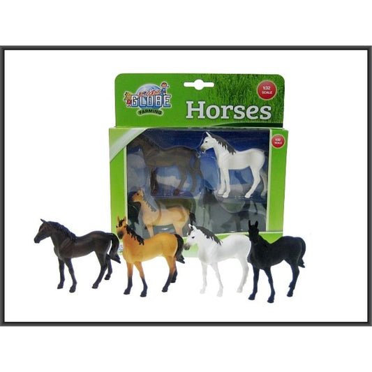 Set mit vier verschiedenfarbigen Pferden