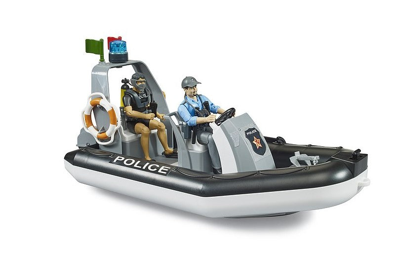 Polizei Schlauchboot mit Polizist