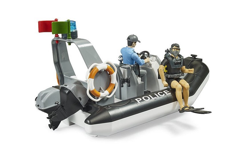 Polizei Schlauchboot mit Polizist