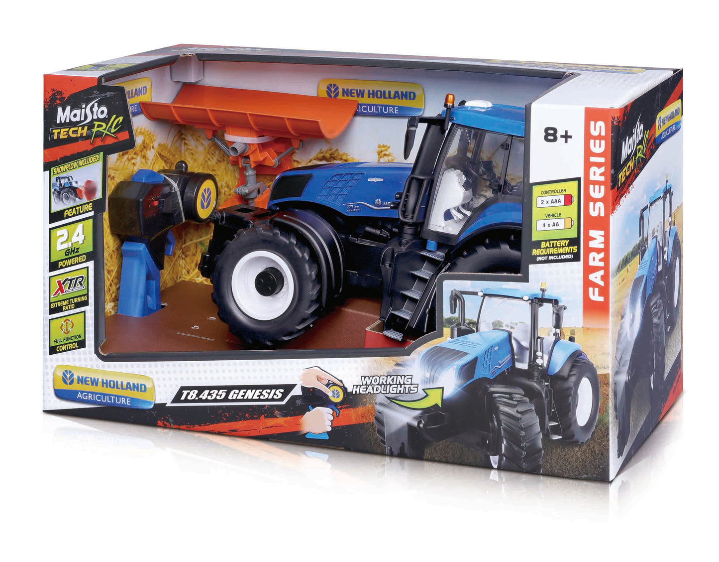 BRUDER RC New Holland Traktor mit Schneepflug