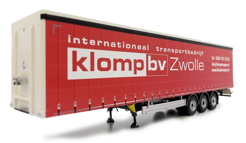 Pacton-Curtainsider-Anhänger im Design von Klomp Transport BV