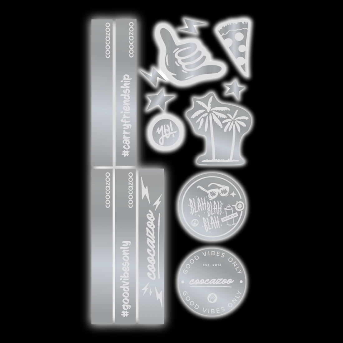 coocazoo Reflektierendes Sticker-Set Silver"