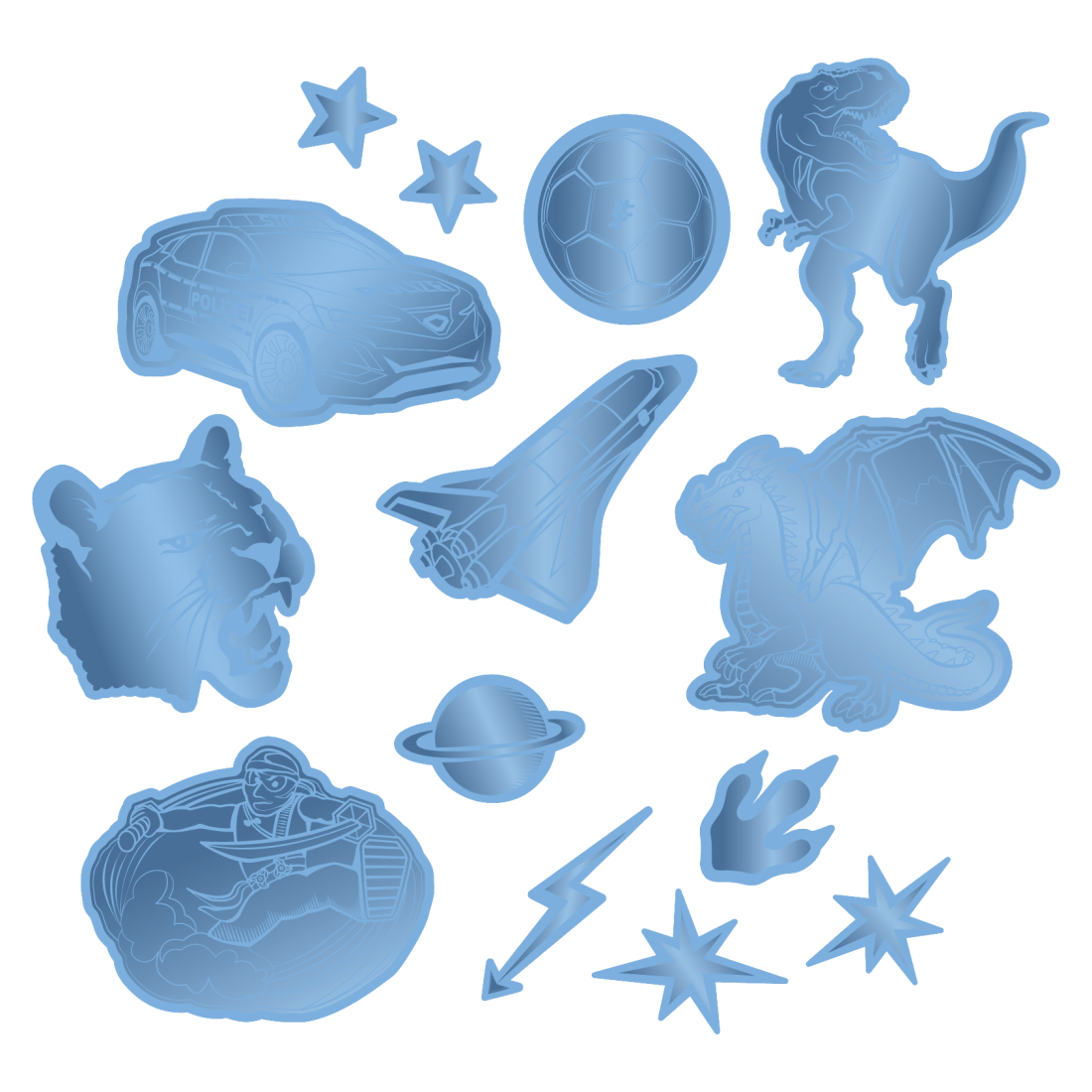 Step by Step Reflektierendes Sticker-Set Blau"