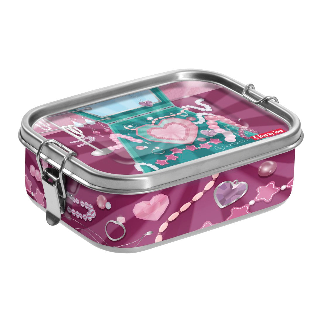 Xanadoo Edelstahl-Lunchbox Glitter Heart Hazle"