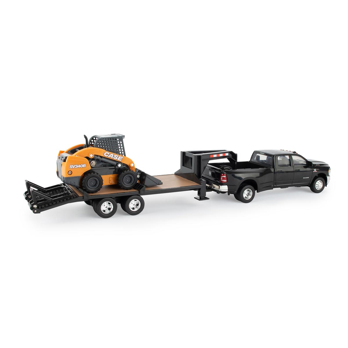 Dodge RAM 1500 with Gooseneck Trailer + Case SV340B Skid Steer