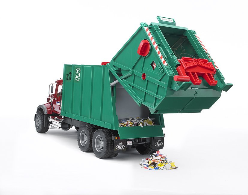 MACK Granite Müll-LKW (rubinrot-grün)